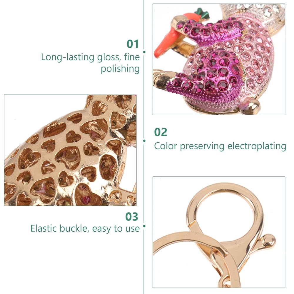 generic 1Pc Bunny Rabbit Alloy Keychain Rhinestone Keychain